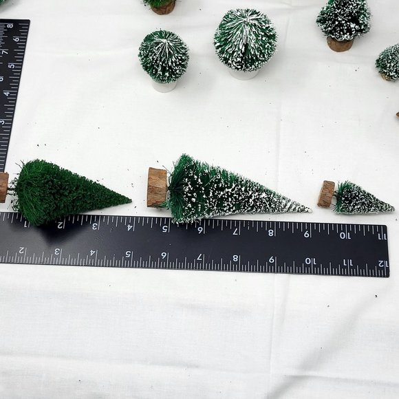 18x BOTTLE BRUSH VTG Trees Red Green 2" to 6.5" Christmas Dollhouse Village Prop - Picture 8 of 9